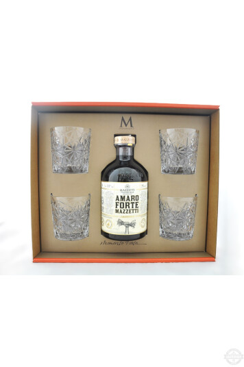 Cofanetto Amaro Forte 70cl con 4 Bicchieri - Mazzetti