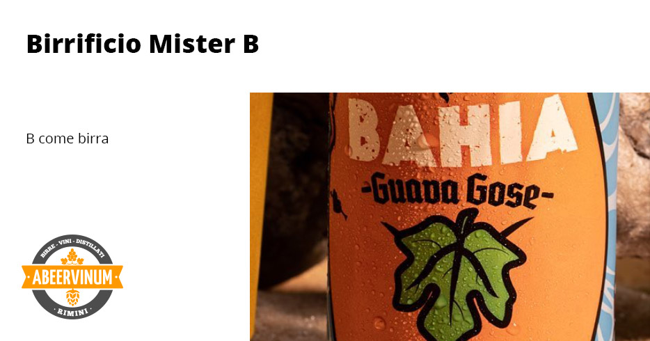 Mister B, B come birra